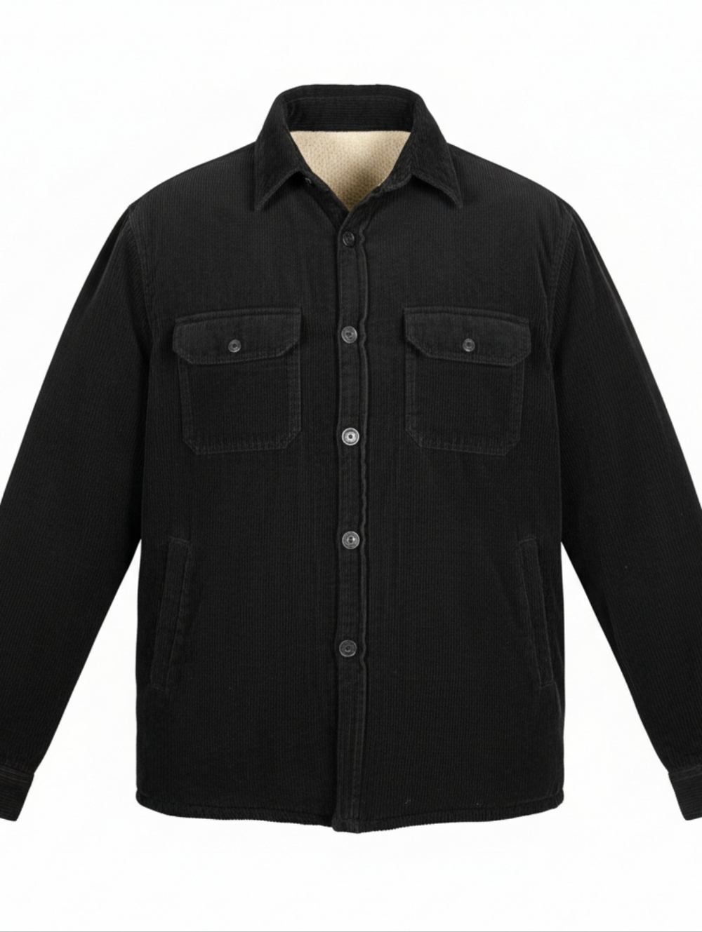 High Sierra Corduroy Sherpa Lined Jacket Mens Size Large Black Chore Shacket‎